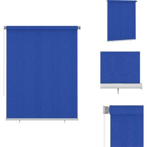 vidaXL Rolgordijn Buiten - 180 x 230 cm - Blauw - HDPE - UV-bescherming - Jaloezie