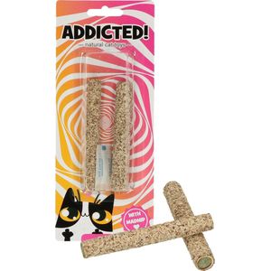 Addicted Sticks – Kattenspeeltje gemaakt met Madnip – Met Kattenkruid - 10 x ø 1 cm – 2 Stuks