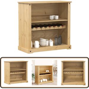 vidaXL Wijnkast Corona - Massief Grenenhout - 107,5x51x105,5 cm Wijnkast - Wijnopslag - Houten Wijnkast - Grenenhouten Wijnkast - Vintage Wijnkast