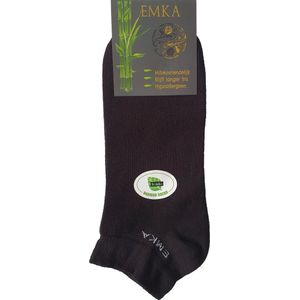 EMKA - Happy sok - Unisex Bamboe Enkel/Sneakersok 4 Paar - Zwart