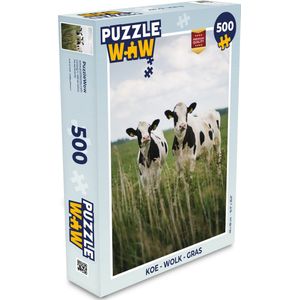 Puzzel Koeien - Dieren - Wolk - Gras - Legpuzzel - Puzzel 500 stukjes
