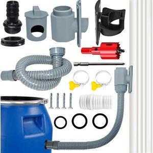Square Rain Tube Rainwater Collector 60-80 mm with Mounting Accessories - Downspout for Roofs up to 80 m²