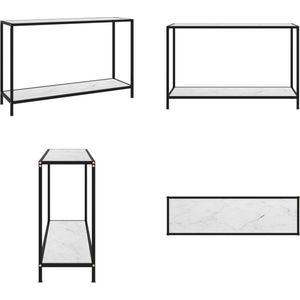 vidaXL Wandtafel 120x35x75 cm gehard glas wit - Wandtafel - Wandtafels - Bijzettafel - Bijzettafels