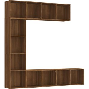vidaXL Boekenkast-/tv-meubelset - 3-delig - Bruineiken