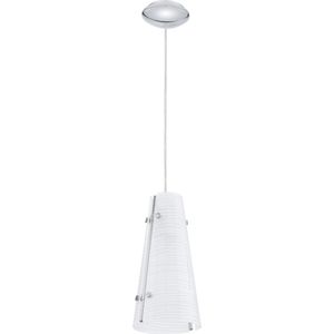 EGLO Briona - Hanglamp - 1 Lichts - Ø150mm. - Chroom - Wit Met Decor