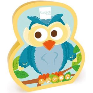 Scratch Mini Game: OWL PUZZLING GAME, in vormendoos 12,5x14x3,5cm, 3+