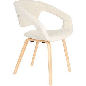 Zuiver Flexback Eetkamerstoelen met armleuning Beige - Set van 2