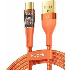 Toocki Usb C Kabel 2.0 - Ultra Fast Charging - Oplaadkabel USB-A naar USB-C - 6A - 1 Meter - Nieuw Design - Apple MacBook/iPad, Samsung Galaxy/Note, OnePlus - Tot 8 Keer Sneller - Nylon - Oranje