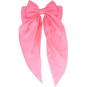 Haarspeld Patentspeld Haarklem Haarclip Strik Linten Effen Fuchsia Roze Hair Bow Pink