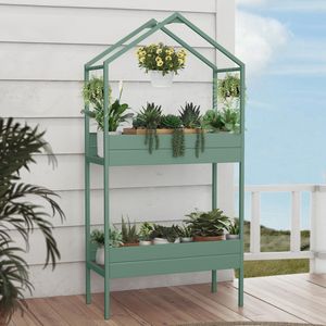 JGS ® Moderne en Stijlvolle Bloementrap met Twee Niveaus voor Binnen en Buiten - Hoogte 150 cm