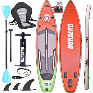 Opblaasbaar paddleboard 330 x 76 cm met kajakzitting en camerahouder – tot 150 kg, stabiel en compleet met accessoires