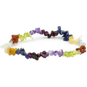 Yogi & Yogini naturals Armband 7 chakra steentjes elastisch (5 mm)