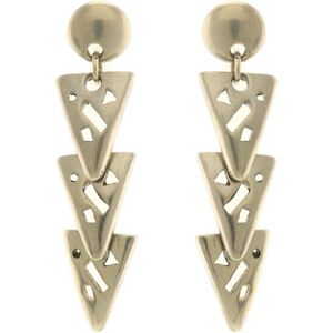 Behave Dames oorbellen hangers zilver-kleur 4,5 cm