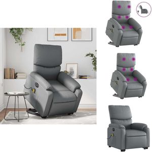 vidaXL Elektrische Sta-op-massagestoel - Elektrische Sta-op-massagestoelen - Sta-opstoel - Staopstoel - Sta-op-massagestoel elektrisch kunstleer grijs