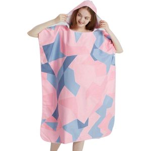 Livano Surf Poncho Voor Volwassenen - Omkleed Handdoek Zacht - Dames & Heren - Roze