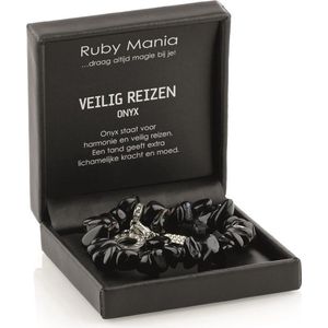 Onyx armband 'Ruby Mania' - nugget edelsteen kralen