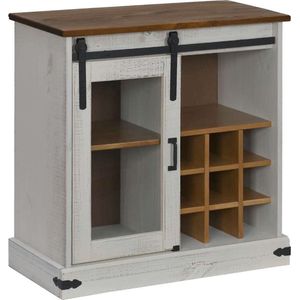 vidaXL Dressoir HALDEN massief hout wit 80x40x80 Dressoir - Halden Serie - Houten Dressoir - Vintage Dressoir - Salontafel