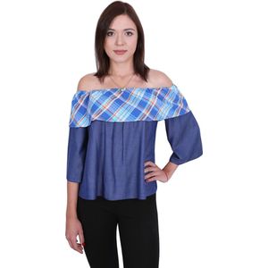 John Zack - Blauwe Spaanse blouse