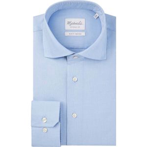 Michaelis slim fit heren overhemd - Oxford - blauw - Strijkvrij - Boordmaat: 40