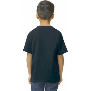 T-shirt Kind 7/8 years (M) Gildan Ronde hals Korte mouw Pitch Black 100% Katoen