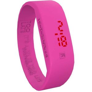 TOO LATE - siliconen horloge - ORIGINAL LED WATCH - ACD Pink - polsmaat S