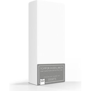 Comfortabele Dubbel Jersey Topper Hoeslaken Wit | 160x210| Heerlijk Zacht | Extra Dikke Kwaliteit
