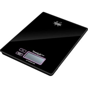 Digitale keukenweegschaal design slim - 5 kg zwart met lcd-scherm