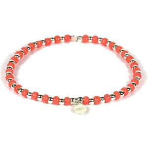 Damesarmband 925 sterling zilver oranje 2mm - 16,5cm