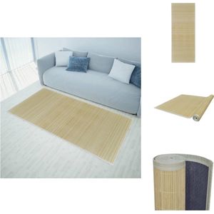 vidaXL Bamboe Tapijt - Naturel - 160 x 230 cm - Anti-slip PVC-onderkant - Vloerkleed