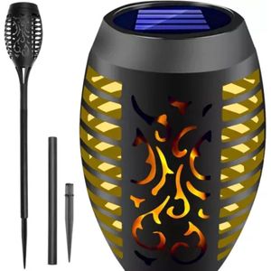 Gardlov Solar Tuinfakkel - LED Tuinlamp met Natuurlijke Vlam - Weerbestendig en Duurzaam