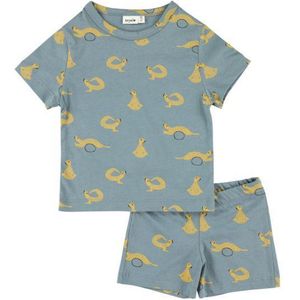 Trixie Pyjama Whippy Weasel Kort Junior Katoen Blauwgrijs Mt 128