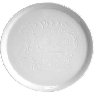 Gural Delta Set 6 Pizza bord 30 cm met reliëf Wit Porselein 9177