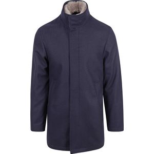 Suitable - Hirsch Coat Wol Blend Navy - Heren - Maat 50 - Modern-fit