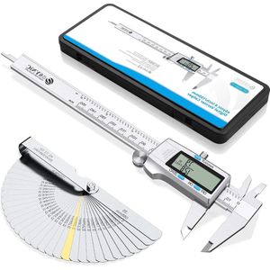 150 mm Digitale Schuifmaat Roestvrij Staal Elektronisch Metrisch Inch Fractie Omrekening Diepte Diameter Zilver