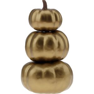 Nep Gouden Pompoen Handdoek Halloween Decoratie Kunstmatige Gestapelde Pompoenen Faux Herfst Herfst Centrumstuk voor Bruiloft Party Thanksgiving Decoratieve