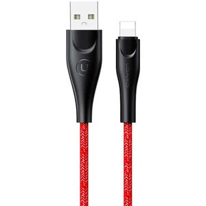 USAMS Laad en Data Kabel USB-A naar Apple Lightning 3M - Rood
