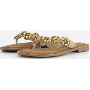 Lazamani Slippers beige Leer - Dames - Maat 37