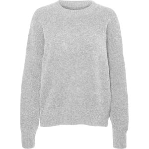 Vero Moda Trui Vmboom Ls O-neck Pullover Ga Noos 10320463 Light Grey Melange Dames Maat - M