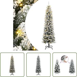 The Living Store Kunstkerstboom met 300 LED's en sneeuw 180 cm - Kunstkerstboom - Slimme Kerstboom - Kerstdecoratie - Led Verlichting - Wintersfeer