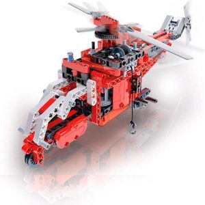 Clementoni mechanisch laboratorium hulpdienst-voertuigen modelbouw reddingsvoertuig helikopter