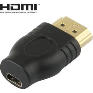 Micro HDMI Female naar HDMI Male Adapter Koppelstuk | Gold Plated