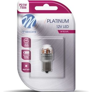 M-Tech LED - P21W 12V - Platinum - Canbus - 14x Led diode - Rood - Enkel