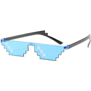 Freaky Glasses - Thug Life Zonnebril - Festivalbril - 6 Pixels - Deal with it - Feest - Meme - Zonnebril - Glasses - Blauw