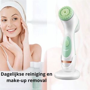 AJ Shopping 3 In 1 Elektrische Gezichtsreiniger - Siliconen Borstel - Roterende Gezichtsreiniging - Diepe Cleansing - Antiaging - Peeling - Antirimpel - Gezichstmassage - Strakkere Huid -