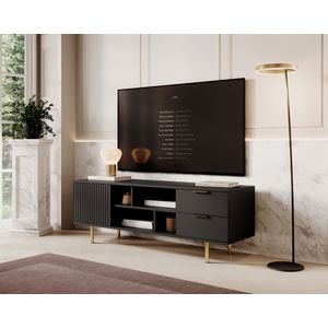 Meubella - TV-Meubel Nicola - Mat zwart - 150 cm