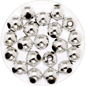 360x stuks sieraden maken glans deco kralen in het zilver van 10 mm - Kunststof reigkralen voor armbandjes/kettingen
