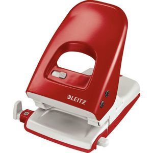 Leitz NeXXt Metalen Bureau Perforator - Perforeert Tot 40 Vel - Voor Mappen En Ringbanden - Rood - Ideaal Voor Thuiskantoor/Thuiswerkplek