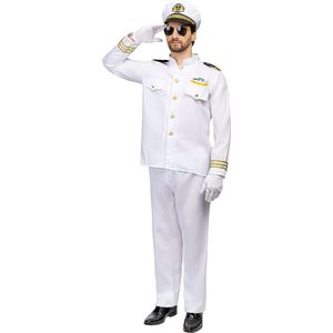 FUNIDELIA Kapitein Kostuum voor mannen - Maat: S - Wit