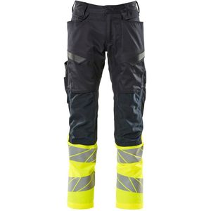 Mascot Accelerate Safe Broek met kniezakken 19679-236 - donkermarine/hi-vis geel