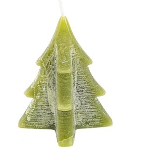 Home Society - Kerstboom kaars - 8,5 cm hoog - Groen - Doos 12 stuks.